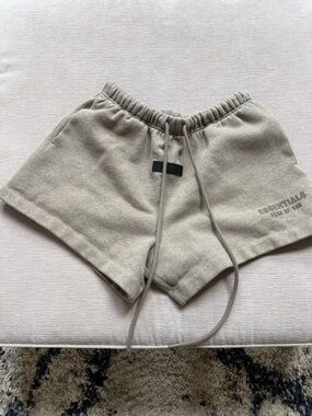 Essentials Fear of God Beige Drawstring Fleece Shorts